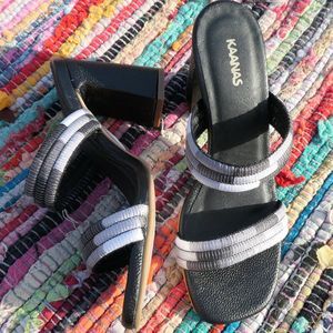 Kaanas Honshu Multicolored 2-band Heel Black Gray Neutral 7 NWT